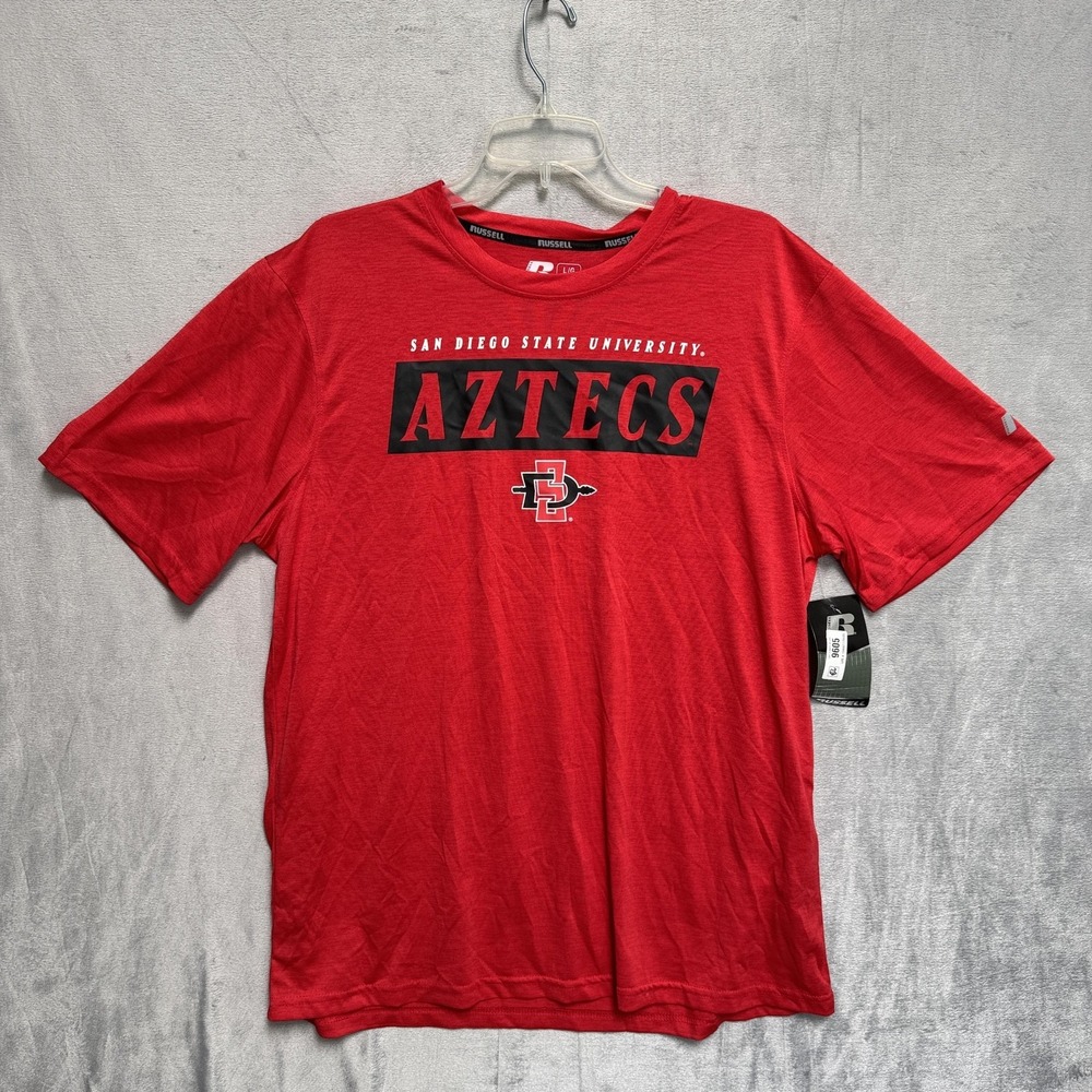 San‎ Diego State Aztecs Shirt Mens Large Red NCAA College Football Russell
